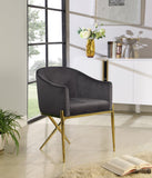 Xavier Velvet / Engineered Wood / Steel Contemporary Grey Velvet Dining Chair - 25.5" W x 24.5" D x 31.5" H