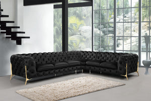 VIG Furniture Divani Casa Sheila - Modern Black Velvet Sectional Sofa VGCA1346A-BLK
