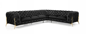 VIG Furniture Divani Casa Sheila - Modern Black Velvet Sectional Sofa VGCA1346A-BLK