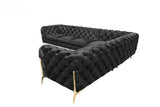 VIG Furniture Divani Casa Sheila - Modern Black Velvet Sectional Sofa VGCA1346A-BLK