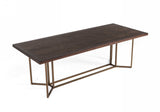 Modrest Nathan - Modern Acacia & Brass Dining Table