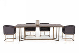 VIG Furniture Modrest Nathan - Modern Acacia & Brass Dining Table VGNX19183