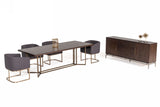 VIG Furniture Modrest Nathan - Modern Acacia & Brass Dining Table VGNX19183