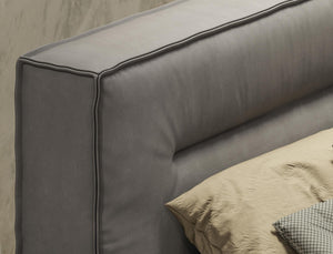 VIG Furniture Coronelli Collezioni Hollywood - Eastern King Italian Contemporary Grey Leather Bed VGDDHOLLYWOOD-EK