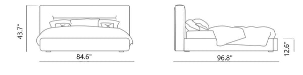 VIG Furniture Coronelli Collezioni Hollywood - Eastern King Italian Contemporary Grey Leather Bed VGDDHOLLYWOOD-EK