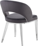 Roberto Velvet / Engineered Wood / Iron / Foam Contemporary Grey Velvet Dining Chair - 23" W x 25" D x 32.5" H