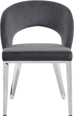 Roberto Velvet / Engineered Wood / Iron / Foam Contemporary Grey Velvet Dining Chair - 23" W x 25" D x 32.5" H