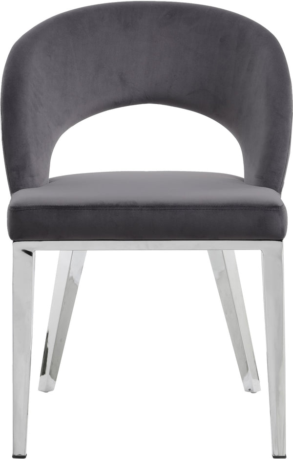Roberto Velvet / Engineered Wood / Iron / Foam Contemporary Grey Velvet Dining Chair - 23" W x 25" D x 32.5" H