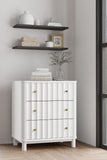 Alpine Furniture Stapleton 3 Drawer Small Chest, White 2090-04 White Mahogany Solids & Veneer 30 x 20 x 34