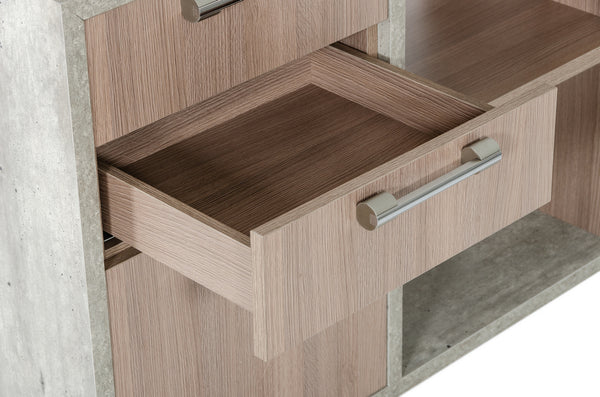 VIG Furniture Nova Domus Boston Modern Glass & Faux Concrete Desk VGANBOSTON