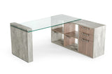 VIG Furniture Nova Domus Boston Modern Glass & Faux Concrete Desk VGANBOSTON