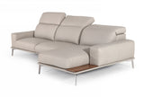 VIG Furniture Estro Salotti Villeneuve - Italian Modern Light Grey Leather Right Facing Sectional Sofa VGNTVILLENEUVE-LTGRY