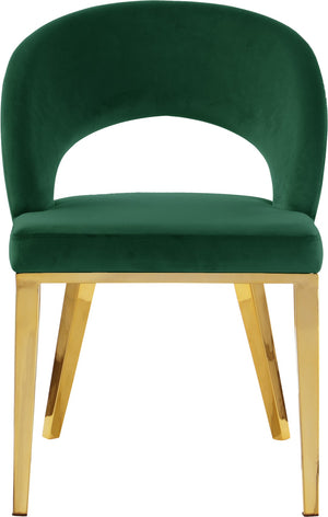 Roberto Velvet / Engineered Wood / Foam Contemporary Green Velvet Dining Chair - 23" W x 25" D x 32.5" H