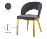 Roberto Velvet / Engineered Wood / Foam Contemporary Grey Velvet Dining Chair - 23" W x 25" D x 32.5" H