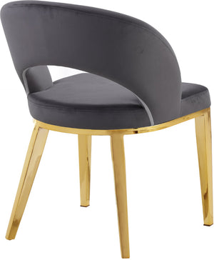 Roberto Velvet / Engineered Wood / Foam Contemporary Grey Velvet Dining Chair - 23" W x 25" D x 32.5" H