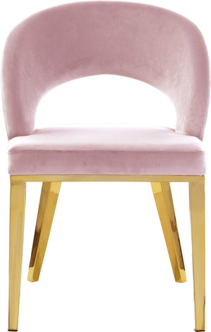 Roberto Velvet / Engineered Wood / Foam Contemporary Pink Velvet Dining Chair - 23" W x 25" D x 32.5" H
