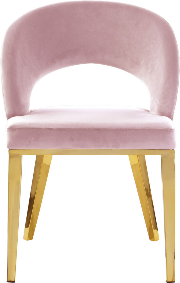 Roberto Velvet / Engineered Wood / Foam Contemporary Pink Velvet Dining Chair - 23" W x 25" D x 32.5" H