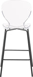 Clarion Lucite Polycarbonate / Metal Contemporary Matte Black Stool - 20" W x 19" D x 42" H