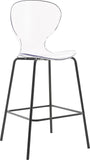 Clarion Lucite Polycarbonate / Metal Contemporary Matte Black Stool - 20" W x 19" D x 42" H