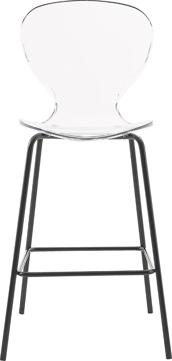 Clarion Lucite Polycarbonate / Metal Contemporary Matte Black Stool - 20" W x 19" D x 42" H