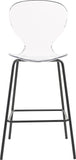 Clarion Lucite Polycarbonate / Metal Contemporary Matte Black Stool - 20" W x 19" D x 42" H