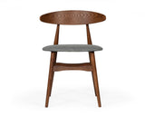 VIG Furniture Modrest Prospect - Modern Grey Fabric & Walnut Dining Chair (Set of 2) VGMAMI-446