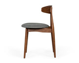 VIG Furniture Modrest Prospect - Modern Grey Fabric & Walnut Dining Chair (Set of 2) VGMAMI-446