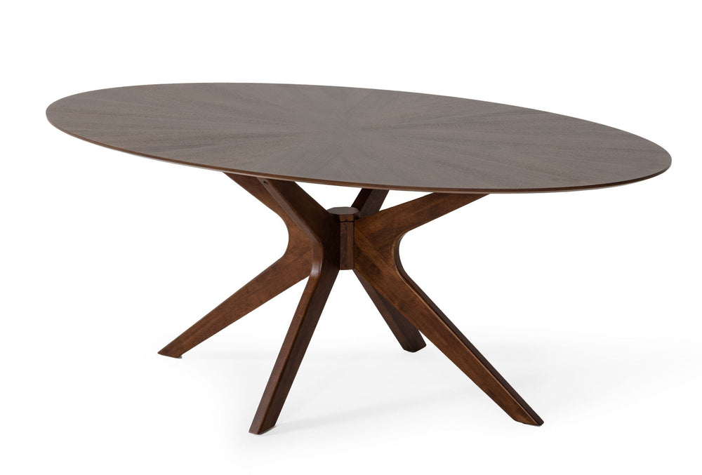VIG Furniture Modrest Prospect - Modern Oval Walnut Dining Table VGMAMIT-5276-1