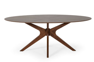 VIG Furniture Modrest Prospect - Modern Oval Walnut Dining Table VGMAMIT-5276-1