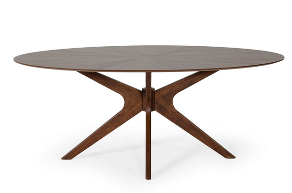 VIG Furniture Modrest Prospect - Modern Oval Walnut Dining Table VGMAMIT-5276-1