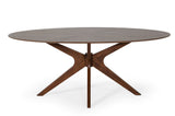 VIG Furniture Modrest Prospect - Modern Oval Walnut Dining Table VGMAMIT-5276-1