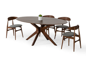 VIG Furniture Modrest Prospect - Modern Oval Walnut Dining Table VGMAMIT-5276-1