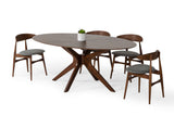 VIG Furniture Modrest Prospect - Modern Oval Walnut Dining Table VGMAMIT-5276-1