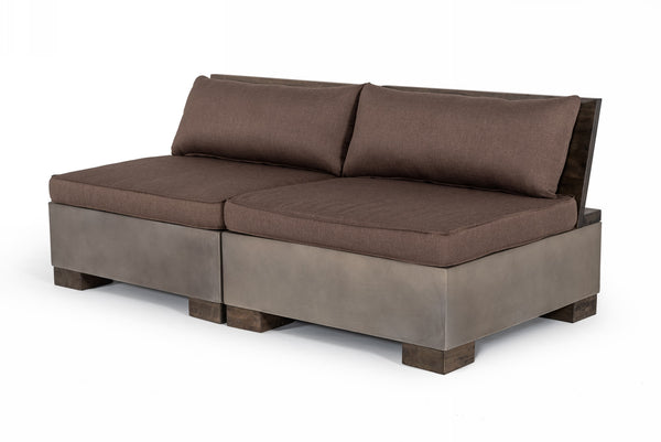 VIG Furniture Modrest Delaware - Modern Concrete Modular Sectional Sofa Set with Rectangular Coffee Table VGLB-RIVI-RECT-SET