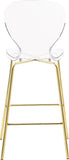 Clarion Lucite Polycarbonate / Metal Contemporary Gold Metal Stool - 20" W x 19" D x 42" H