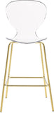 Clarion Lucite Polycarbonate / Metal Contemporary Gold Metal Stool - 20" W x 19" D x 42" H