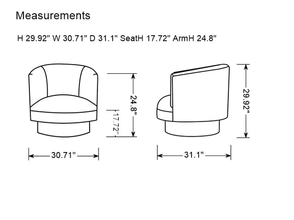 VIG Furniture Divani Casa Basalt - Modern Black Fabric Accent Chair VGRH-RHS-AC-222