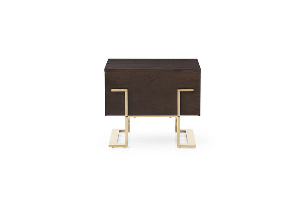 VIG Furniture Modrest Moontide Modern Smoked Ash & Gold Nightstand VGVCJ1922-D