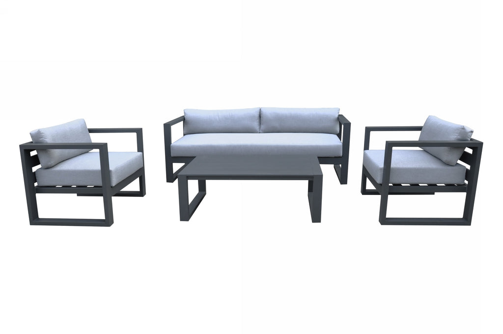 VIG Furniture Renava Weber - Modern Outdoor Grey & Black Sofa Set VGGE-AEGEAN