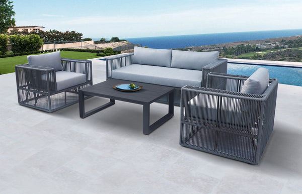 VIG Furniture Renava Whimsy - Modern Outdoor Light Grey & Dark Grey Sofa Set VGGE-MARGE