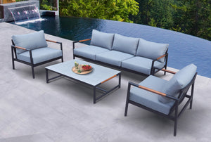 VIG Furniture Renava Kiowa - Modern Outdoor Grey & Black Sofa Set VGGE-BRIZE