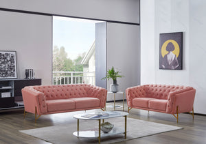 VIG Furniture Divani Casa Aiken - Modern Salmon Velvet Sofa VGMB-1960-S