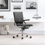 Zuo Modern Lider 100% Polyurethane, Steel, Aluminum Alloy Modern Commercial Grade Office Chair Black, Silver 100% Polyurethane, Steel, Aluminum Alloy