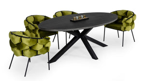VIG Furniture Modrest Raygor - Black Acacia Oval Dining Table  VGWH191420301