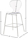 Clarion Lucite Polycarbonate / Metal Contemporary Chrome Metal Stool - 20" W x 19" D x 42" H