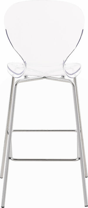 Clarion Lucite Polycarbonate / Metal Contemporary Chrome Metal Stool - 20" W x 19" D x 42" H