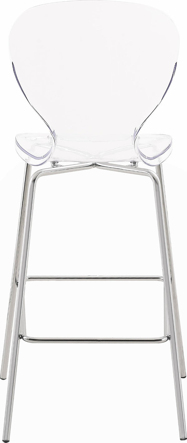 Clarion Lucite Polycarbonate / Metal Contemporary Chrome Metal Stool - 20" W x 19" D x 42" H