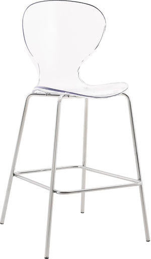 Clarion Lucite Polycarbonate / Metal Contemporary Chrome Metal Stool - 20" W x 19" D x 42" H