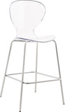 Clarion Lucite Polycarbonate / Metal Contemporary Chrome Metal Stool - 20" W x 19" D x 42" H