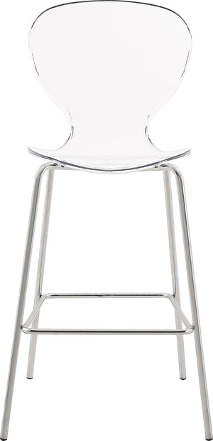 Clarion Lucite Polycarbonate / Metal Contemporary Chrome Metal Stool - 20" W x 19" D x 42" H